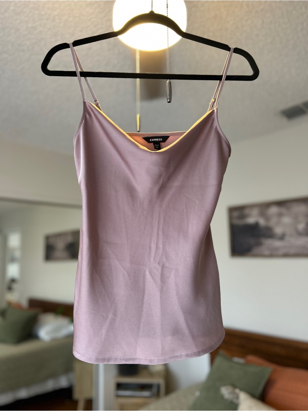 Express Mauve Satin Spaghetti Strap Cami